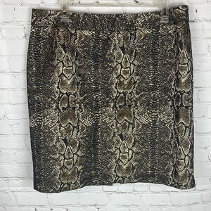 Worthington Snake Skin Print Gold and Black Skirt Size 14